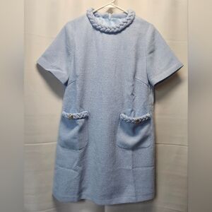 Cayhou NWT Light Blue Textured Dress with Braided Details